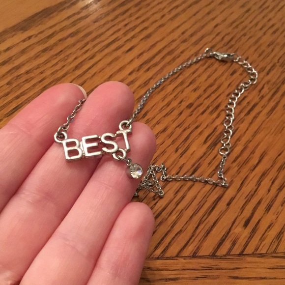 “Best” Silver Necklace with Silver Stud Jewel - Picture 4 of 7